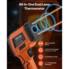 VEVOR Infrared Thermometer, -22℉ to 2192℉ Dual-Mode IR Thermometer Gun with K-Type Thermocouple, Dual Laser Heat Temperature Gun Non-Contact for Cooking/Griddle/Engine/Industrial Use (Not for Human)