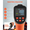 VEVOR Infrared Thermometer, -22℉ to 2192℉ Dual-Mode IR Thermometer Gun with K-Type Thermocouple, Dual Laser Heat Temperature Gun Non-Contact for Cooking/Griddle/Engine/Industrial Use (Not for Human)