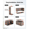 VEVOR Deck Box, 100 Gallon Outdoor Storage Box, 48.0" x 21.5" x 24.5", Waterproof PP Deckbox with Aluminum Alloy Padlock, for Patio Furniture, Pool Toys, Garden Tools, Outdoor Cushions, Gray