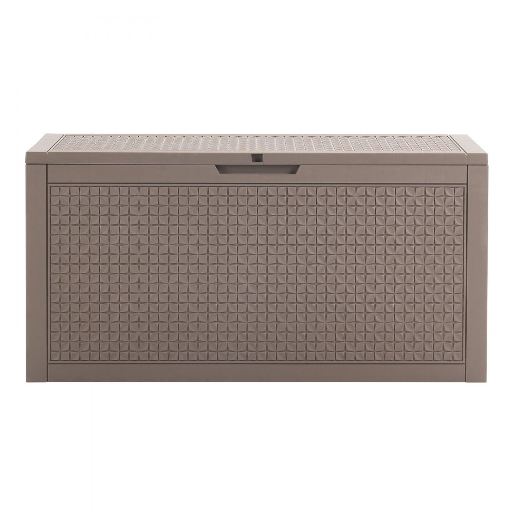 VEVOR Deck Box, 100 Gallon Outdoor Storage Box, 48.0" x 21.5" x 24.5", Waterproof PP Deckbox with Aluminum Alloy Padlock, for Patio Furniture, Pool Toys, Garden Tools, Outdoor Cushions, Gray