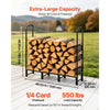 VEVOR Firewood Rack 4ft 1/4 Cord Heavy Duty Outdoor Wood Storage Holder, for Fireplace Patio Deck, 550 lbs Load Capacity, Carbon Steel Frame Fire Log Stacker Stand, Metal Wood Pile Organizer, Black