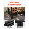 VEVOR Firewood Rack with Waterproof Cover, 4 ft Outdoor Firewood Holder, 1/4 Cord Storage Metal Log Holder, 400lb Max Weight Capacity, Full Covered, Powder-Coated Wood Storage Rack for Fireplace Deck