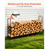 VEVOR Firewood Rack 8ft 1/2 Cord Heavy Duty Outdoor Wood Storage Holder, for Fireplace Patio Deck, 1100 lbs Load Capacity, Carbon Steel Frame Fire Log Stacker Stand, Metal Wood Pile Organizer, Black