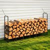 VEVOR Firewood Rack 8ft 1/2 Cord Heavy Duty Outdoor Wood Storage Holder, for Fireplace Patio Deck, 1100 lbs Load Capacity, Carbon Steel Frame Fire Log Stacker Stand, Metal Wood Pile Organizer, Black