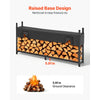 VEVOR Firewood Rack with Waterproof Cover 8ft 1/2 Cord Outdoor Wood Storage, for Fireplace Patio Deck, 2400 lbs Load Capacity Heavy Duty Fire Log Holder Stacker Stand, Metal Wood Pile Organizer, Black