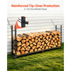 VEVOR Firewood Rack with Waterproof Cover 8ft 1/2 Cord Outdoor Wood Storage, for Fireplace Patio Deck, 2400 lbs Load Capacity Heavy Duty Fire Log Holder Stacker Stand, Metal Wood Pile Organizer, Black