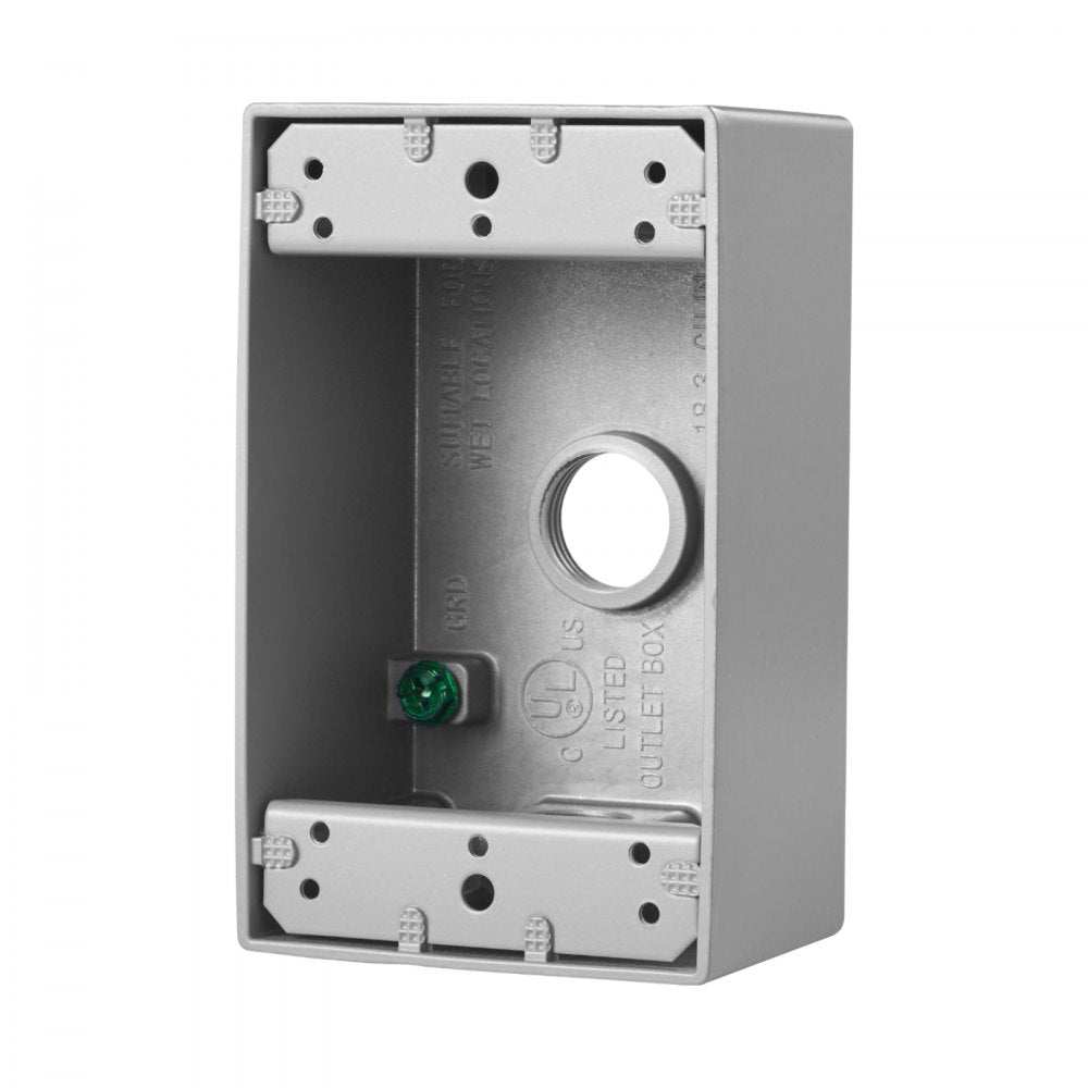 VEVOR Outdoor Electrical Box, 4.5 x 2.8 x 2 in, Weatherproof Outlet Junction Box, Suitable 1/2-Inch or 3/4-Inch Electrical Conduit, 18.3 Cu.In Large Capacity Plug Receptacle Protector, 4PCS, Gray