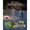 VEVOR Outdoor Power Stake, 15 FT Extension Cord, Outdoor Power Strip Weatherproof with Cover and Overload Protection, 6 Outlets, 15A/1875W, Waterproof Multi-Outlet Yard Stake for Christmas Lights
