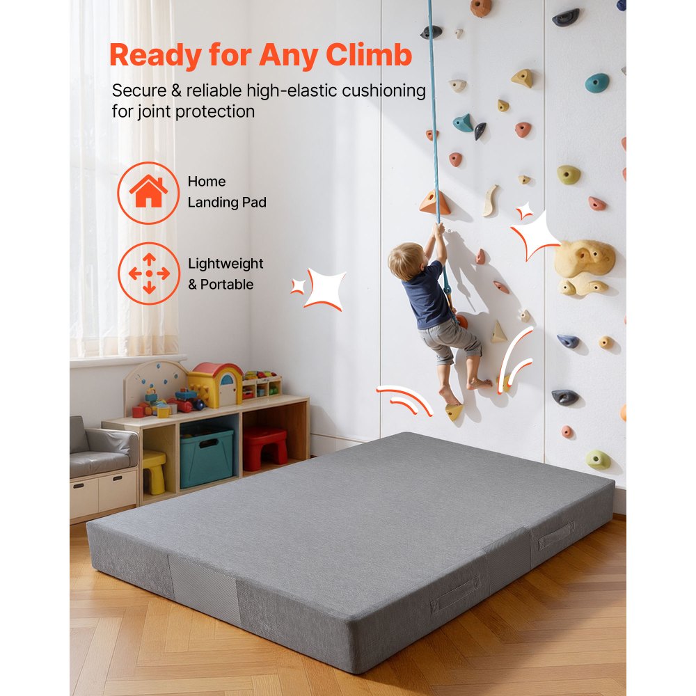 VEVOR Crash Pad, 6 x 4 ft Crash Pad for Kids Sensory with Soft Thick Foam and Washable Cover, Giant Pillow Mat Large Sensory Room Equipment for Children and Adults Jumping, Play, Climbing & Gymnastics