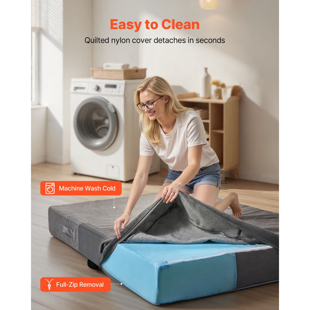 VEVOR Crash Pad, 6 x 4 ft Crash Pad for Kids Sensory with Soft Thick Foam and Washable Cover, Giant Pillow Mat Large Sensory Room Equipment for Children and Adults Jumping, Play, Climbing & Gymnastics