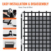 VEVOR Cargo Net, 120 in x 105 in, Heavy Duty Truck Cargo Net for Truck Bed, 4 Adjustable Straps with Carabiners & S-Hooks, Wear-resistant & Weather-proof, Suitable for Pickup, Truck, Jeep, SUV, Boat