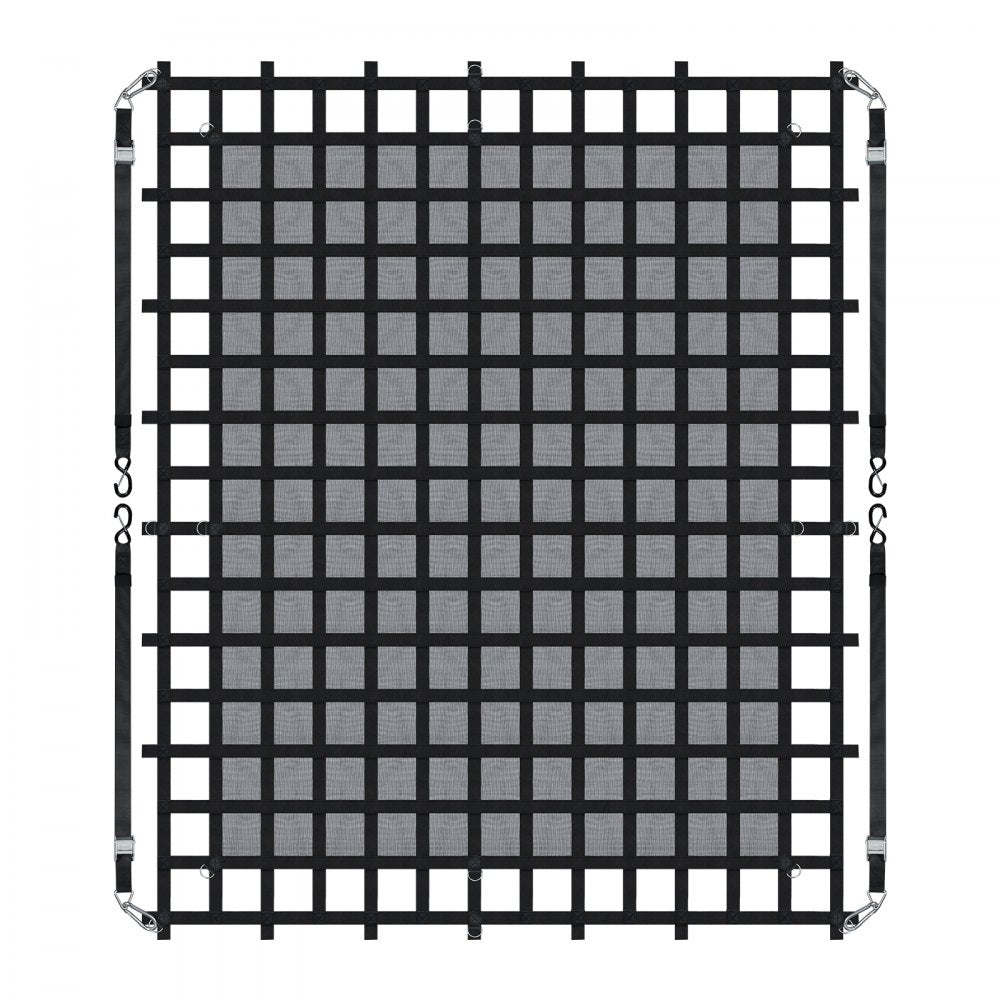 VEVOR Cargo Net, 120 in x 105 in, Heavy Duty Truck Cargo Net for Truck Bed, 4 Adjustable Straps with Carabiners & S-Hooks, Wear-resistant & Weather-proof, Suitable for Pickup, Truck, Jeep, SUV, Boat