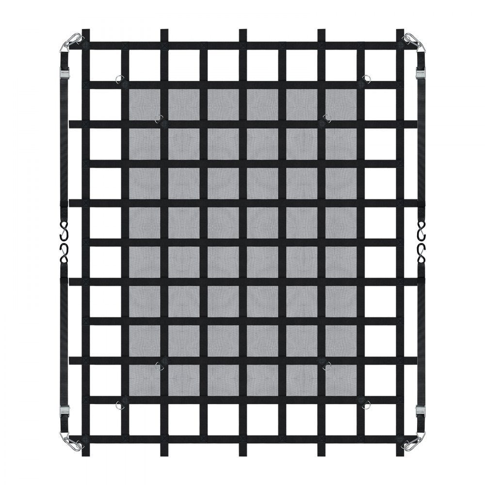 VEVOR Cargo Net, 72 in x 57 in, Heavy Duty Truck Cargo Net for Truck Bed, 4 Adjustable Straps with Carabiners & S-Hooks, Wear-resistant & Weather-proof, Suitable for Pickup, Truck, Jeep, SUV, Boat