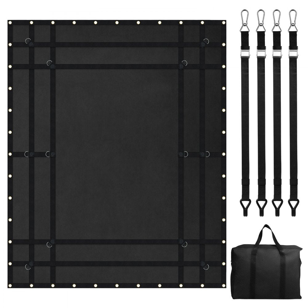 VEVOR Cargo Net, 96 in x 81 in, Heavy Duty Truck Cargo Net for Truck Bed, 4 Adjustable Straps with Carabiners and Rubber Coated Hooks, Durable, Suitable for Pickup, Jeep, Truck, SUV, Boat (Black)
