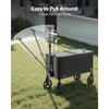 VEVOR 80 Quart Rolling Ice Chest Cart, with 2-Stage Telescopic Pull Handle and 2 Swivel Casters, Portable Table Beach Patio Party Bar Cold Drink Beverage, Outdoor Park Cart on Wheels, Black