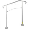 VEVOR Outdoor Stair Railing, Fit 2 or 3 Steps Alloy Metal Handrailing, Front Porch Flexible Transitional Handrail, Arch Step Rail with Installation Kit, for Concrete or Wooden Stairs, Silver
