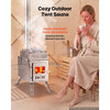 VEVOR Wood Stove Portable Sauna Hot Tent Rocket Stove Stainless Steel, for Dry Sauna Heating Outdoor Camping, with Detachable Stone Box, Extended Chimney Pipes, and Heat-Resistant Glass Window