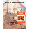 VEVOR Wood Stove Portable Sauna Hot Tent Rocket Stove Stainless Steel, for Dry Sauna Heating Outdoor Camping, with Detachable Stone Box, Extended Chimney Pipes, and Heat-Resistant Glass Window
