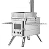 VEVOR Wood Stove Portable Sauna Hot Tent Rocket Stove Stainless Steel, for Dry Sauna Heating Outdoor Camping, with Detachable Stone Box, Extended Chimney Pipes, and Heat-Resistant Glass Window