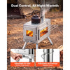 VEVOR Wood Stove Portable Wood Burning Camping Tent Stove Stainless Steel, for Outdoor Heating Cooking Drying, with Extended Chimney Pipes, Ash Drawer, Heat-Resistant Glass Window, Gloves, Carry Bag