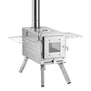 VEVOR Wood Stove Portable Wood Burning Camping Tent Stove Stainless Steel, for Outdoor Heating Cooking Drying, with Extended Chimney Pipes, Ash Drawer, Heat-Resistant Glass Window, Gloves, Carry Bag