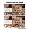 VEVOR Wood Stove Outdoor Pellet Stove with Oven Pellet and Wood Burning, for Outdoor Camping Cooking and Heating, Stainless Steel Body, with Chimney Pipes, Gloves, Carry Bag, and Detachable Shelf