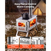 VEVOR Wood Stove Foldable Portable Titanium Wood Burning Camping Tent Stove, for Outdoor Heating and Cooking, 7.05 lbs Lightweight, with Telescopic Retractable Chimney and Heat-Resistant Glass Window