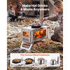 VEVOR Wood Stove Foldable Portable Titanium Wood Burning Camping Tent Stove, for Outdoor Heating and Cooking, 7.05 lbs Lightweight, with Telescopic Retractable Chimney and Heat-Resistant Glass Window