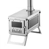 VEVOR Wood Stove Foldable Portable Titanium Wood Burning Camping Tent Stove, for Outdoor Heating and Cooking, 7.05 lbs Lightweight, with Telescopic Retractable Chimney and Heat-Resistant Glass Window