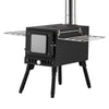 VEVOR Wood Stove Portable Wood Burning Camping Tent Stove Carbon Steel, for Outdoor Heating Cooking Drying, with Extended Chimney Pipes, Separate Ash Drawer, Heat-Resistant Glass Window, Gloves