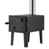 VEVOR Wood Stove with Dual Sliders Control Wood Burning Camping Tent Stove, for Outdoor Heating Cooking Drying, Carbon Steel, with Extended Chimney Pipes, Retractable Bracket, and Spark Arrest Tube