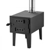 VEVOR Wood Stove with Dual Sliders Control Wood Burning Camping Tent Stove, for Outdoor Heating Cooking Drying, Carbon Steel, with Extended Chimney Pipes, Retractable Bracket, and Spark Arrest Tube