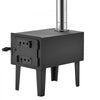 VEVOR Wood Stove with Dual Sliders Control Wood Burning Camping Tent Stove, for Outdoor Heating Cooking Drying, Carbon Steel, with Extended Chimney Pipes, Retractable Bracket, and Spark Arrest Tube