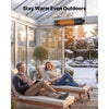 VEVOR Infrared Heater 1500W Electric Space Heater for Outdoor Use Black, Remote, Panel & Side Switch Control, Cold-Rolled Steel, Easy Installation, Even Warmth for Patios, Backyards, Balconies