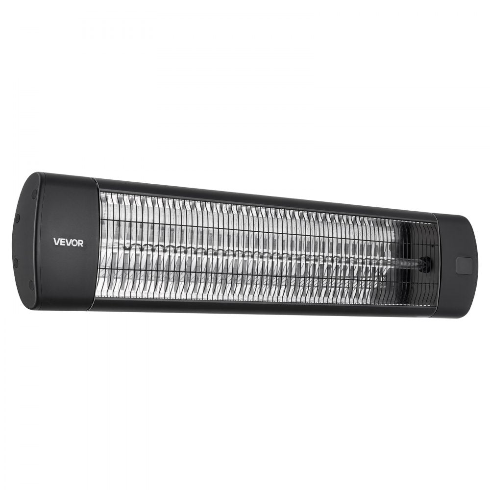 VEVOR Infrared Heater 1500W Electric Space Heater 3 Heat Settings Black, with Remote Control for Outdoor Use, 24 Hours Timer, Premium Aluminum Alloy, Even Warmth for Patios, Backyards, and Balconies
