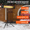 VEVOR Infrared Heater, 1500W Remote Control Electric Space Heater, LED Screen Patio Heater w/ 3 Speeds & Timer, Outdoor/Outdoor for Porch,Dining Room,Studio, with Stand & Mount to Ceiling/Wall,34in L