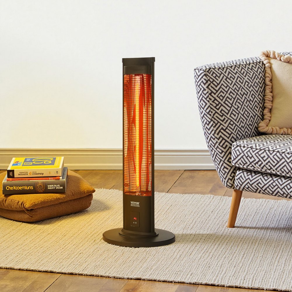 VEVOR Infrared Heater, 1500W Electric Space Heater with Remote Control, 2 Speeds & Easy Operate, Indoor/Outdoor for Patio Bedroom,Studio,Porch,Dining Room,Studio