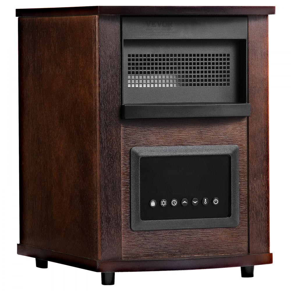 VEVOR Infrared Heater, 1500W Remote Control Electric Space Heater, LED Patio Heater w/ 3 Speeds & Timer & Overheat/Tip-Over Protection & Child Lock, for Bedroom,Living Room,Nursery,Studio,MDF
