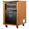 VEVOR Infrared Heater 1500W Electric Space Heater with Remote Control, 3 Heat Settings, 12H Timer, Overheat Shutoff, Portable Wheels, Premium MDF, for Indoor Bedrooms, Offices, Studies, Light Wood