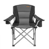 VEVOR Camping Folding Chair for Adults, Portable Heavy Duty Outdoor Quad Lumbar Back Padded Arm Chairs with Side Pockets, Cup Holder and Cooler Bag for Beach, Lawn, Picnic, Fishing, Backpacking, Black