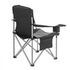 VEVOR Camping Folding Chair for Adults, Portable Heavy Duty Outdoor Quad Lumbar Back Padded Arm Chairs with Side Pockets, Cup Holder and Cooler Bag for Beach, Lawn, Picnic, Fishing, Backpacking, Black
