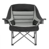 VEVOR Oversized Camping Chairs, 450 lbs Heavy Duty Support, Portable Padded Folding Camp Chairs with Dual Cup Holders & Wine Glass Holders, Carry Bag for Outdoor, Fishing, Black & Gray, 1 Pack