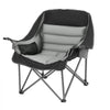 VEVOR Oversized Camping Chairs, 450 lbs Heavy Duty Support, Portable Padded Folding Camp Chairs with Dual Cup Holders & Wine Glass Holders, Carry Bag for Outdoor, Fishing, Black & Gray, 1 Pack