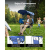 VEVOR Camping Chair with Canopy Shade, Folding Beach Chair with Canopy & Magazine Pocket, 2 Cup Holders, 330 lbs Heavy Duty Support, Carry Bags for Outdoor, Camp, Fishing, Tailgates, Deep Blue