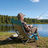 VEVOR Folding Beach Chair, High Back Camping Chairs for Adults, with Cup Pocket, Mesh Back, Carry Bag, Portable Extra Wide Seat Chair 330 lbs Heavy Duty Support, for Outdoor, Camp, Light Blue