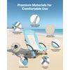 VEVOR Folding Beach Chair, High Back Camping Chairs for Adults, with Cup Pocket, Mesh Back, Carry Bag, Portable Extra Wide Seat Chair 330 lbs Heavy Duty Support, for Outdoor, Camp, Light Blue, 2 Pack