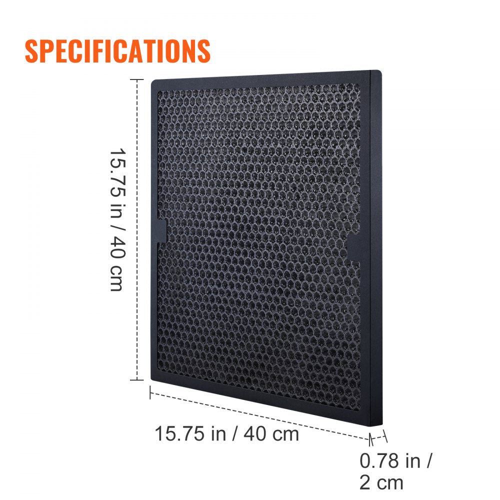 VEVOR Active Carbon Filters, 3 Pack, 15.7'' x 15.7'' Air Filter Replacement, High-efficient Stage 2 Filters Compatible w/ BlueDri & VEVOR Scrubber, Air Purifiers, Water Damage Restoration Equipment