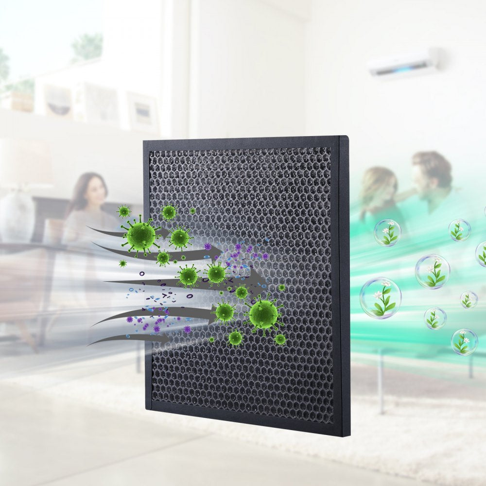 VEVOR Active Carbon Filters, 3 Pack, 15.7'' x 15.7'' Air Filter Replacement, High-efficient Stage 2 Filters Compatible w/ BlueDri & VEVOR Scrubber, Air Purifiers, Water Damage Restoration Equipment