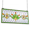 VEVOR Stained Glass Window Panel, 32 x 17 in, Tiffany Style Hanging Transom Window Panel with Chain, Large Horizontal Rectangle Stain Glass, Vintage Traditional Art Handcrafts for Kitchen Home Decor