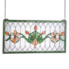 VEVOR Stained Glass Window Panel, 32 x 17 in, Tiffany Style Hanging Transom Window Panel with Chain, Large Horizontal Rectangle Stain Glass, Vintage Traditional Art Handcrafts for Kitchen Home Decor